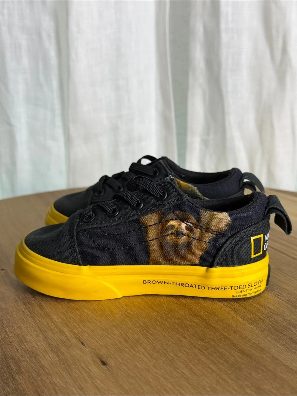 Vans National Geographic Kids Black and Yellow Wildlife Canvas Sneakers